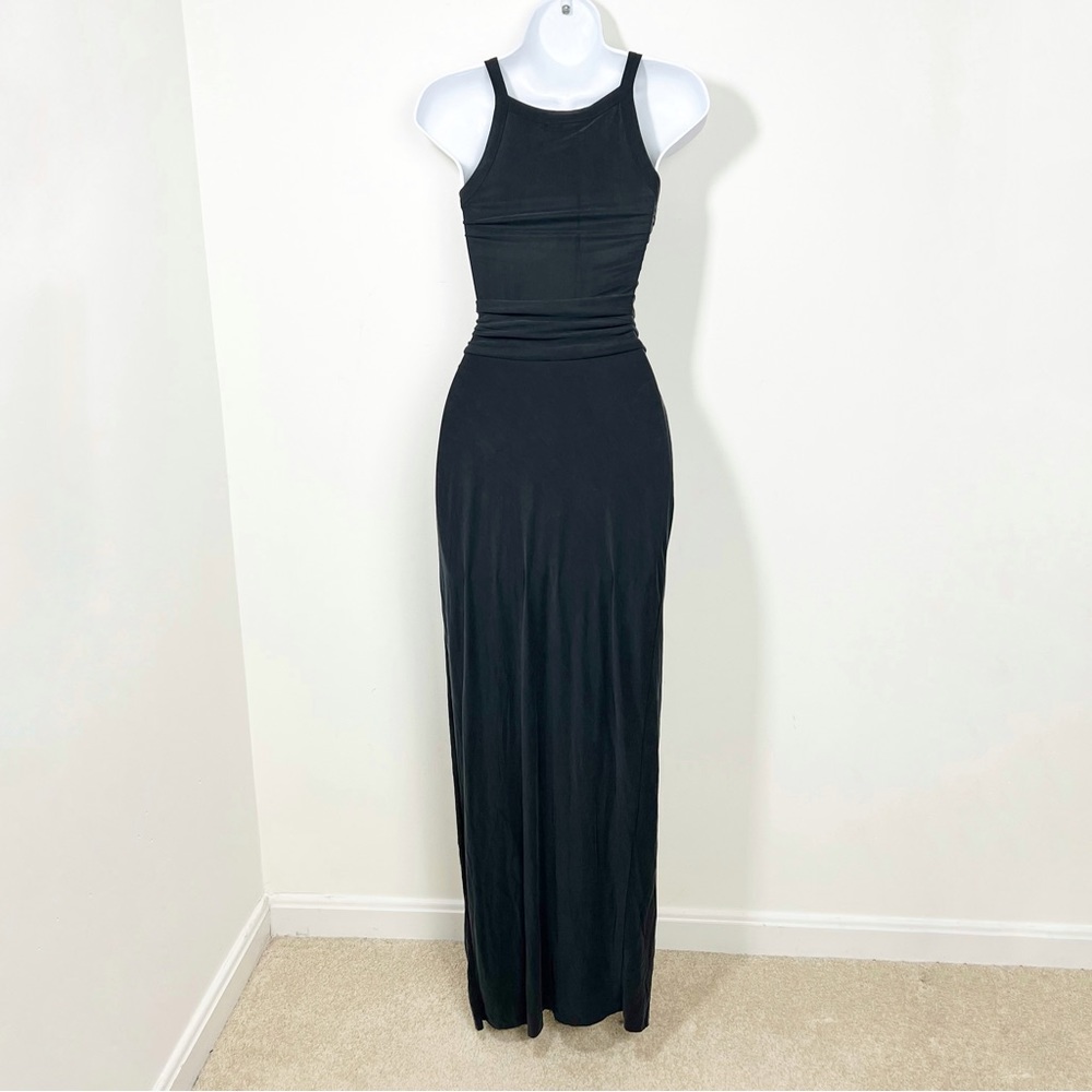 AllSaints Sami Cupro Knot Front Maxi Dress Size 0 in Black New All Saints - Picture 4 of 14